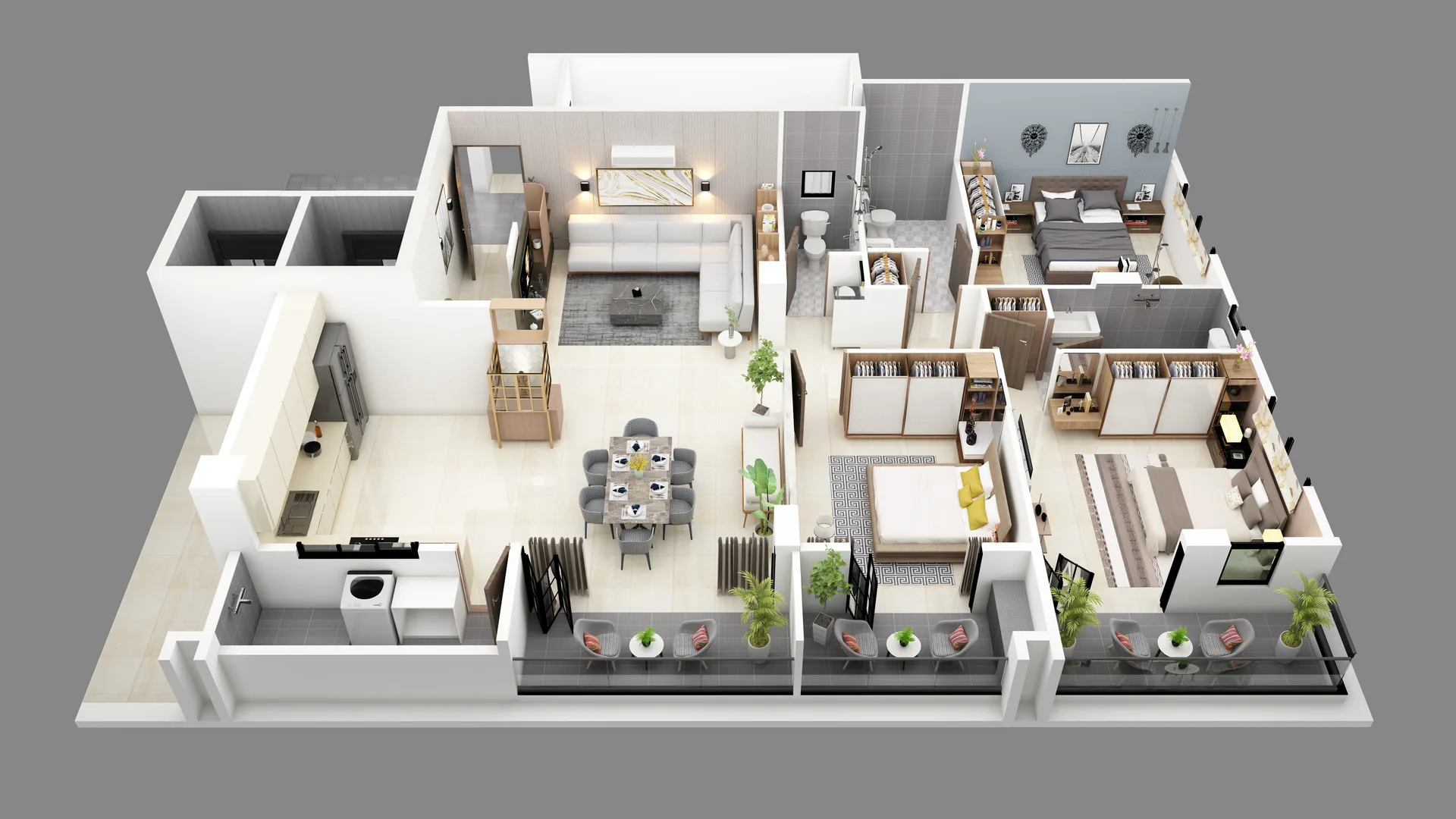 Flat Isometric View